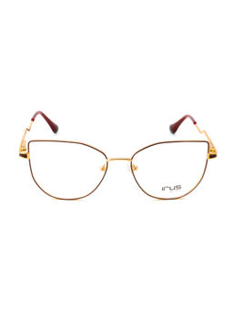 IRUS - Women Full Rim Cat Eye Shiny Red Metal Eyeglass Frame (53)