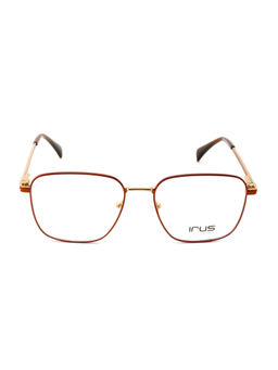 IRUS - Men Full Rim Square Shiny Red Metal Eyeglass Frame (54)