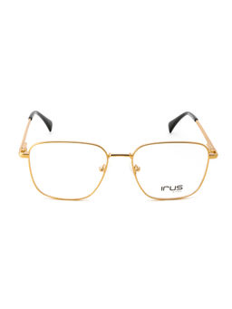 IRUS - Men Full Rim Square Shiny Gold Metal Eyeglass Frame (54)