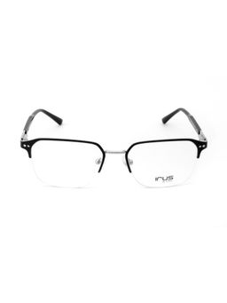 IRUS - Men Half Rim Rectangle Matt Black Metal Eyeglass Frame (53)