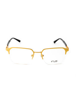 IRUS - Men Half Rim Rectangle Matt Gold Metal Eyeglass Frame (53)