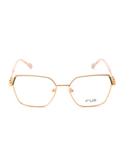 IRUS - Women Full Rim Irregular Shiny Gold Metal Eyeglass Frame (54)