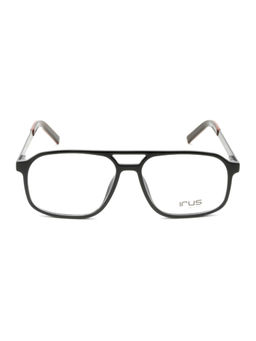 IRUS - Men Full Rim Rectangle Shiny Black Polycarbonate Eyeglass Frame (53)