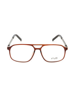 IRUS - Men Full Rim Rectangle Shiny Crystal Red Polycarbonate Eyeglass Frame (53)