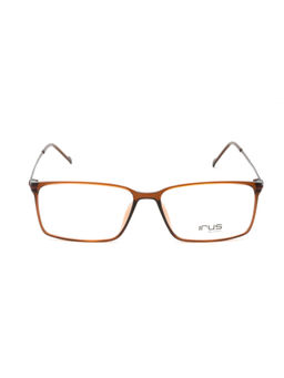 IRUS - Men Full Rim Rectangle Shiny Brown TR90 Eyeglass Frame (56)