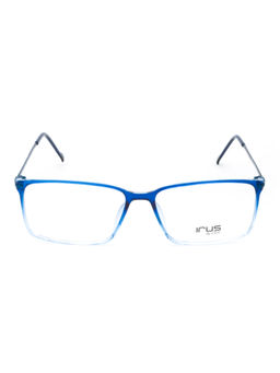 IRUS - Men Full Rim Rectangle Shiny Blue TR90 Eyeglass Frame (56)