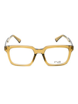 IRUS - Men Full Rim Square Shiny Crystal Yellow Acetate Eyeglass Frame (52)