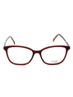 IRUS - Women Full Rim Square Shiny Burgundy Acetate Eyeglass Frame (54)