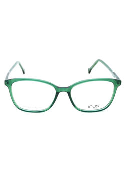 IRUS - Women Full Rim Square Shiny Crystal Green Acetate Eyeglass Frame (54)