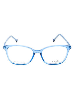 IRUS - Women Full Rim Square Shiny Blue Acetate Eyeglass Frame (54)