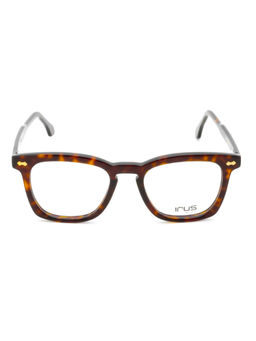 IRUS - Men Full Rim Square Shiny Brown Acetate Eyeglass Frame (50)