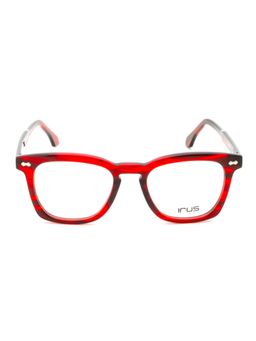IRUS - Men Full Rim Oval Shiny Red Acetate Eyeglass Frame (50)
