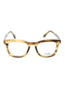 IRUS - Men Full Rim Square Shiny Crystal Brown Acetate Eyeglass Frame (50)