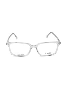 IRUS - Men Full Rim Rectangle Shiny Crystal White Acetate Eyeglass Frame (54)