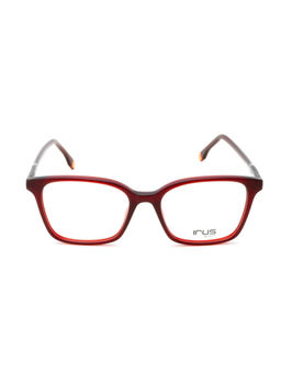 IRUS - Women Full Rim Square Shiny Burgundy Acetate Eyeglass Frame (52)