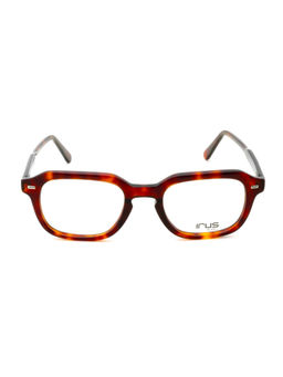 IRUS - Men Full Rim Oval Shiny Brown Acetate Eyeglass Frame (50)