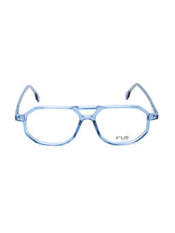 IRUS - Men Full Rim Pilot Shiny Crystal Blue Acetate Eyeglass Frame (55)