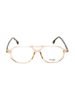 IRUS - Men Full Rim Pilot Shiny Crystal Beige Acetate Eyeglass Frame (55)