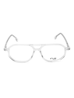 IRUS - Men Full Rim Pilot Shiny Crystal White Acetate Eyeglass Frame (55)