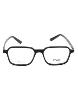 IRUS - Women Full Rim Square Shiny Black Acetate Eyeglass Frame (52)