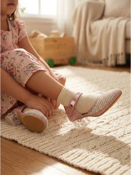 Carlton London - Girls Pink Embellished Block Heels
