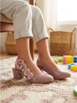 Carlton London - Girls Pink Embellished Block Heels