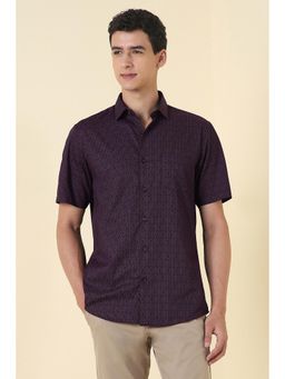 Allen Solly - Men Navy Regular Fit Print Full Sleeves Casual Kurta Shirt