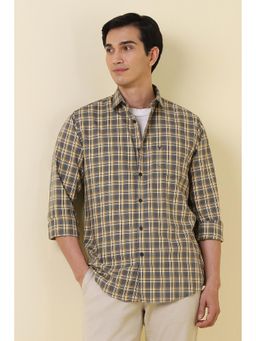 Allen Solly - Men Grey Sport Fit Check Full Sleeves Casual Shirt