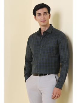 Allen Solly - Men Navy Check Full Sleeves Formal Shirt