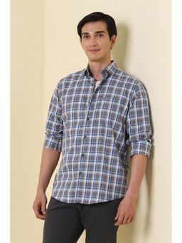Allen Solly - Men Grey Sport Fit Check Full Sleeves Casual Shirt