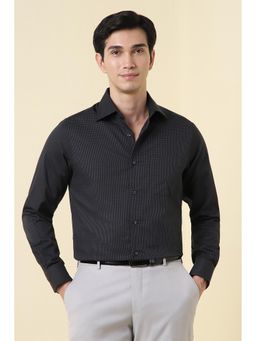 Allen Solly - Men Black Texture Full Sleeves Formal Shirt