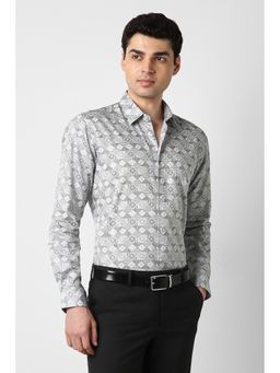 Peter England - Men Grey Nuvo Fit Full Sleeves Formal Shirt