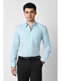 Peter England - Men Light Blue Regular Fit Full Sleeves Formal Shirt
