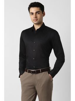 Peter England - Men Black Regular Fit Full Sleeves Formal Shirt