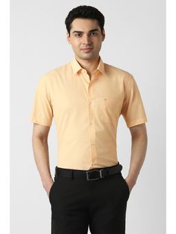 Peter England - Men Yellow Regular Fit Half Sleeves Formal Shirt