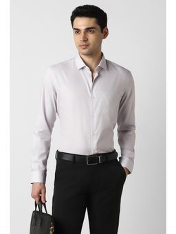 Peter England - Men Grey Regular Fit Full Sleeves Formal Shirt