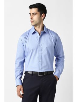 Van Heusen - Men Light Blue Solid Full Sleeves Formal Shirt