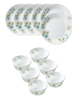 Corelle - Asia Collection 12 Pc Basic / Mini / Starter Breakfast Set Katori - Fairy Flora
