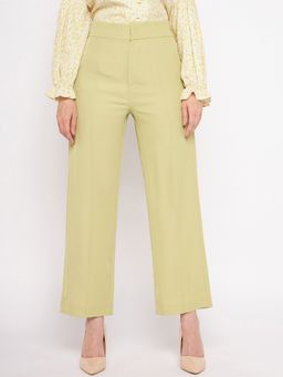 Madame - Green Straight Fit Trousers