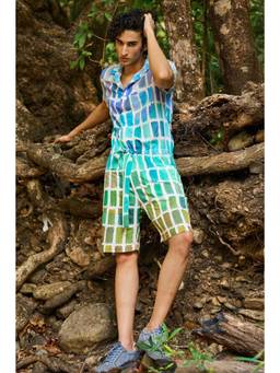 dash and dot - Multi-Color Brushstroke Linen Jumpsuit