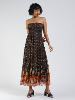 Label Ritu Kumar - Sleeveless Printed Long Dress