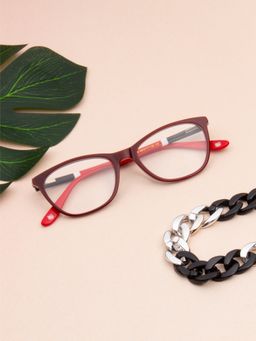 TED SMITH - Full Rim Brown Cat Eye Eyeglasses Frames for Women (49)