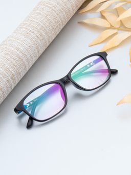 TED SMITH - Full Rim Black Rectangle Eyeglasses Frames for Men-Women (53)