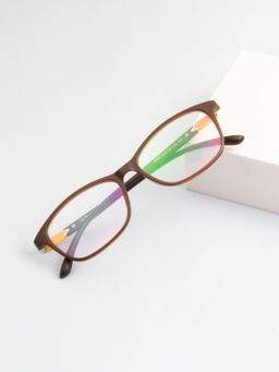 TED SMITH - Full Rim Brown Rectangle Eyeglasses Frames for Men-Women (53)