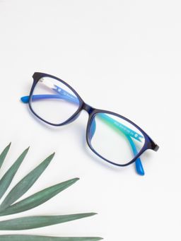 TED SMITH - Full Rim Blue Rectangle Eyeglasses Frames for Men-Women (53)