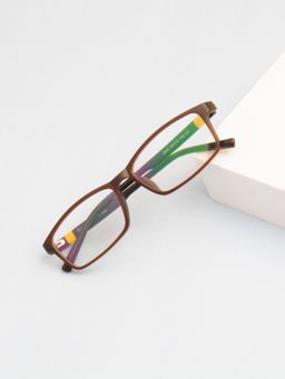 TED SMITH - Full Rim Brown Rectangle Eyeglasses Frames for Men-Women (54)