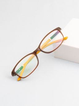 TED SMITH - Full Rim Brown Rectangle Eyeglasses Frames for Men-Women (53)