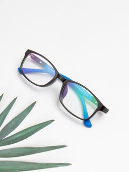 TED SMITH - Full Rim Black Rectangle Eyeglasses Frames for Men-Women (50)