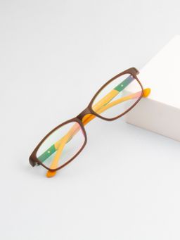 TED SMITH - Full Rim Brown Rectangle Eyeglasses Frames for Men-Women (50)