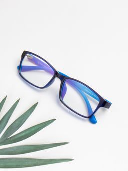 TED SMITH - Full Rim Blue Rectangle Eyeglasses Frames for Men-Women (54)